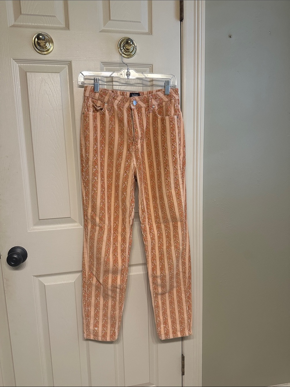 BDG Peach-Striped Straight Leg pants